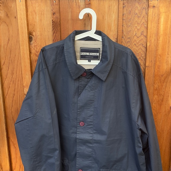 Paul Stuart Navy Blue Raincoat - Picture 2 of 7